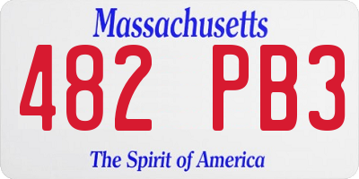 MA license plate 482PB3