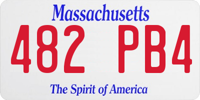 MA license plate 482PB4