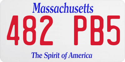 MA license plate 482PB5