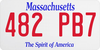 MA license plate 482PB7