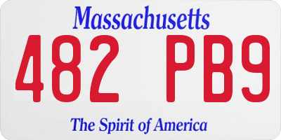 MA license plate 482PB9