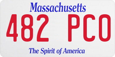 MA license plate 482PC0