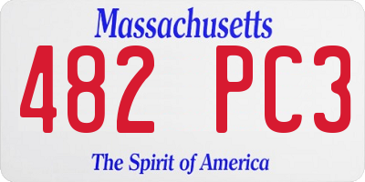 MA license plate 482PC3