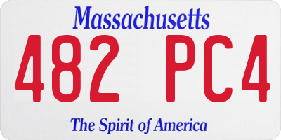 MA license plate 482PC4
