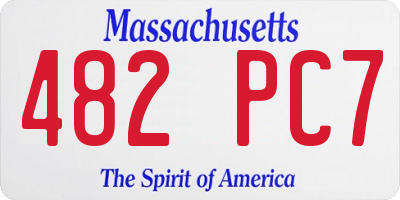 MA license plate 482PC7