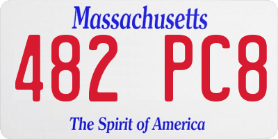 MA license plate 482PC8