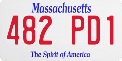 MA license plate 482PD1