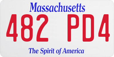 MA license plate 482PD4