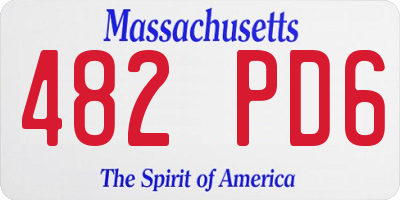 MA license plate 482PD6