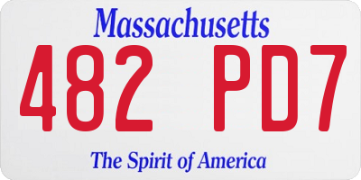 MA license plate 482PD7
