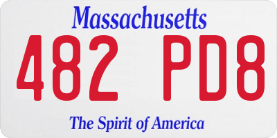 MA license plate 482PD8