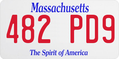 MA license plate 482PD9