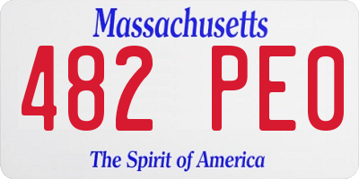 MA license plate 482PE0