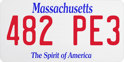 MA license plate 482PE3