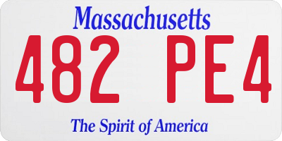 MA license plate 482PE4