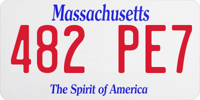 MA license plate 482PE7