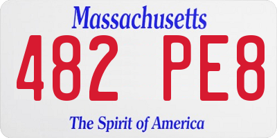 MA license plate 482PE8