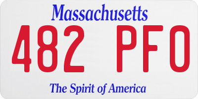 MA license plate 482PF0