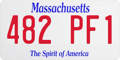 MA license plate 482PF1