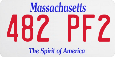 MA license plate 482PF2