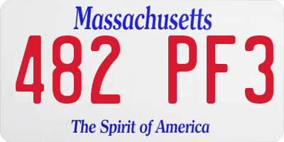 MA license plate 482PF3