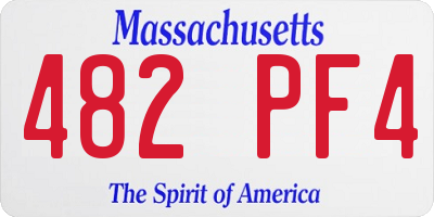 MA license plate 482PF4