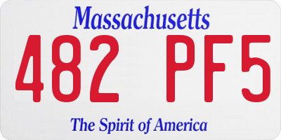 MA license plate 482PF5