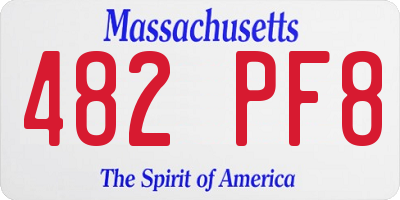 MA license plate 482PF8