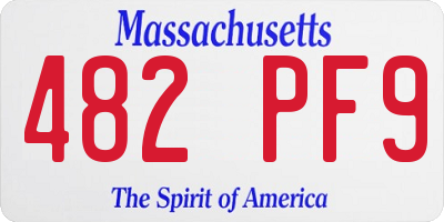 MA license plate 482PF9