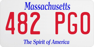 MA license plate 482PG0