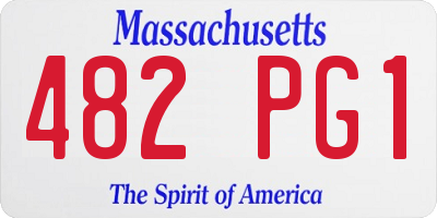MA license plate 482PG1