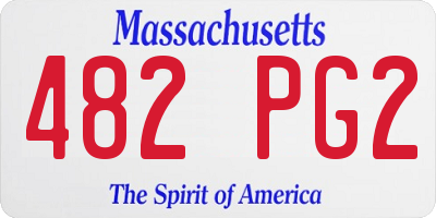 MA license plate 482PG2