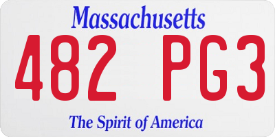 MA license plate 482PG3