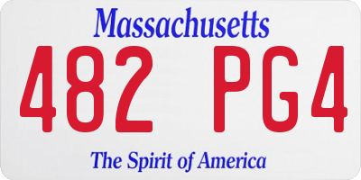 MA license plate 482PG4