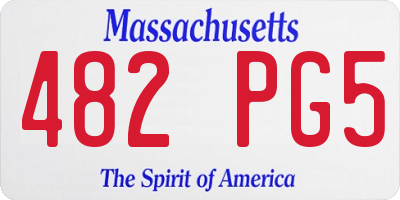 MA license plate 482PG5