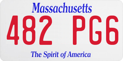 MA license plate 482PG6