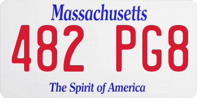 MA license plate 482PG8