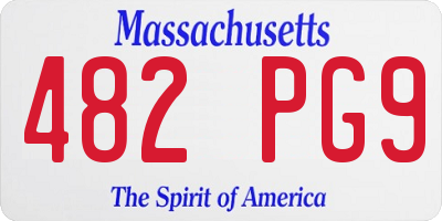 MA license plate 482PG9