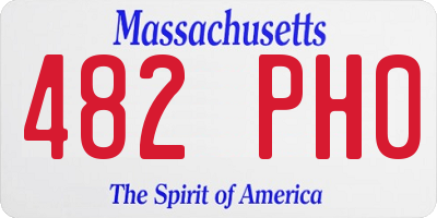 MA license plate 482PH0