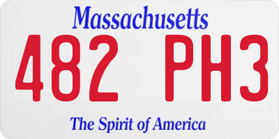 MA license plate 482PH3
