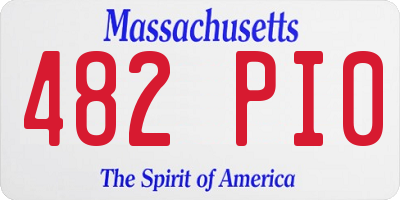 MA license plate 482PI0