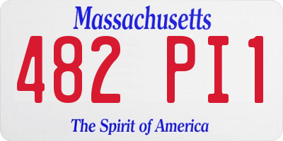 MA license plate 482PI1