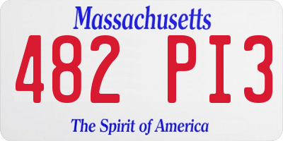 MA license plate 482PI3