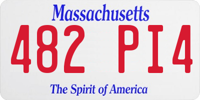 MA license plate 482PI4