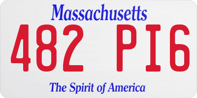 MA license plate 482PI6