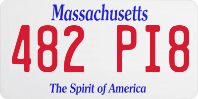 MA license plate 482PI8