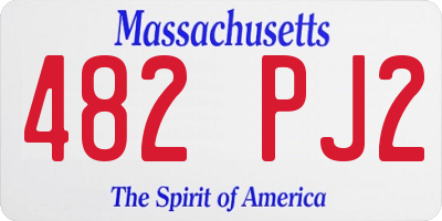 MA license plate 482PJ2