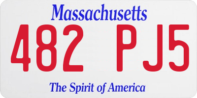 MA license plate 482PJ5