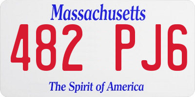 MA license plate 482PJ6