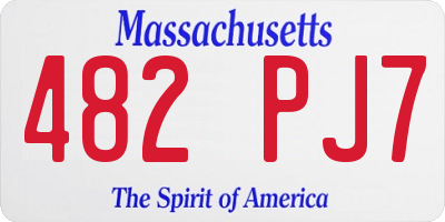 MA license plate 482PJ7